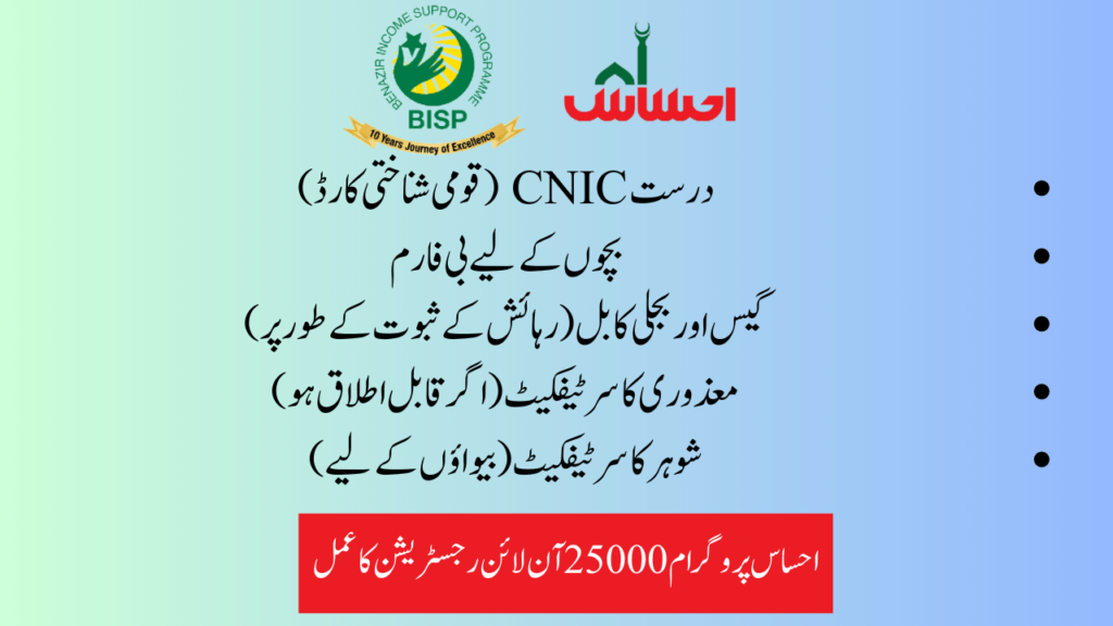 Ehsaas Program 25000 Online Registration 2023 CNIC Check Officially Started