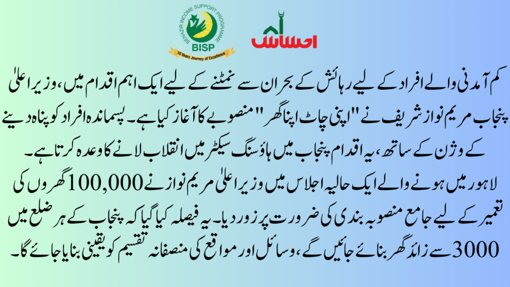The Vision Behind "Apni Chaat Apna Ghar" Scheme