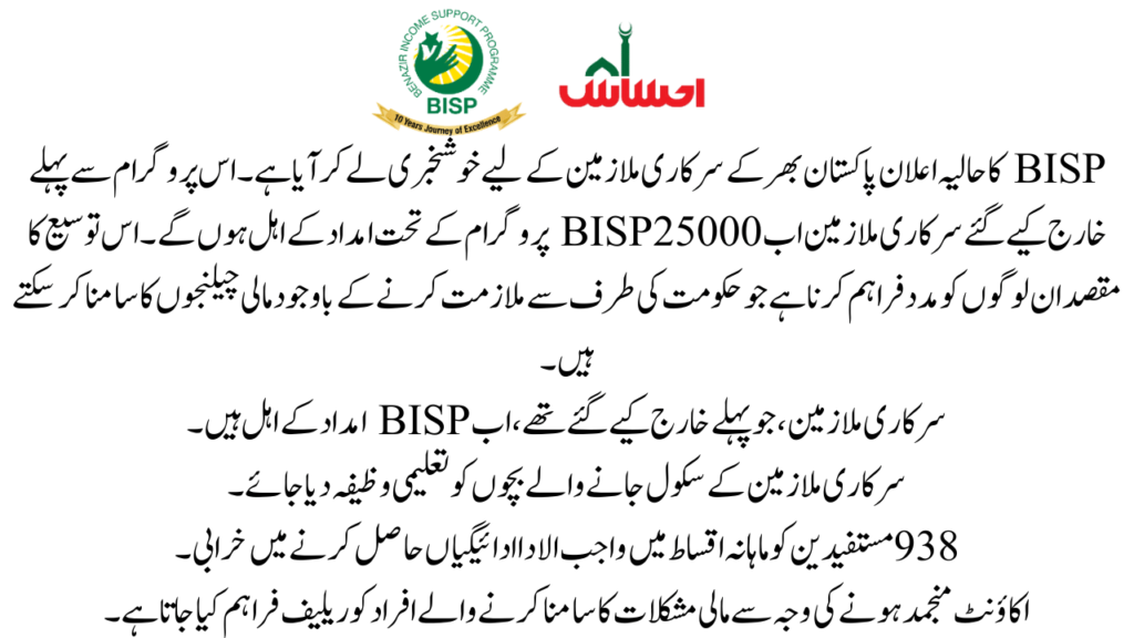 Expansion of BISP Beneficiary Base