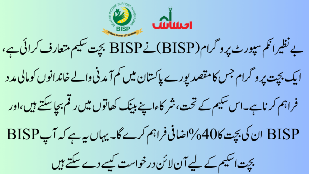 Step-by-Step Guide for BISP Savings Scheme